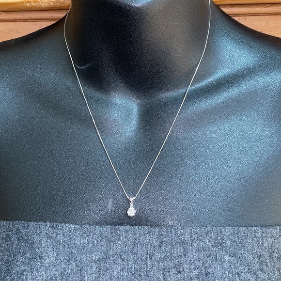 Solid Stamped 14K White Gold Designer Endless Diamond Pendant Necklace - Picture 8 of 16